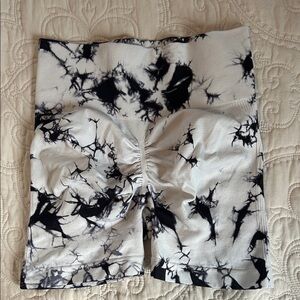 Amazon Black and White Tie-Dye Bike Shorts